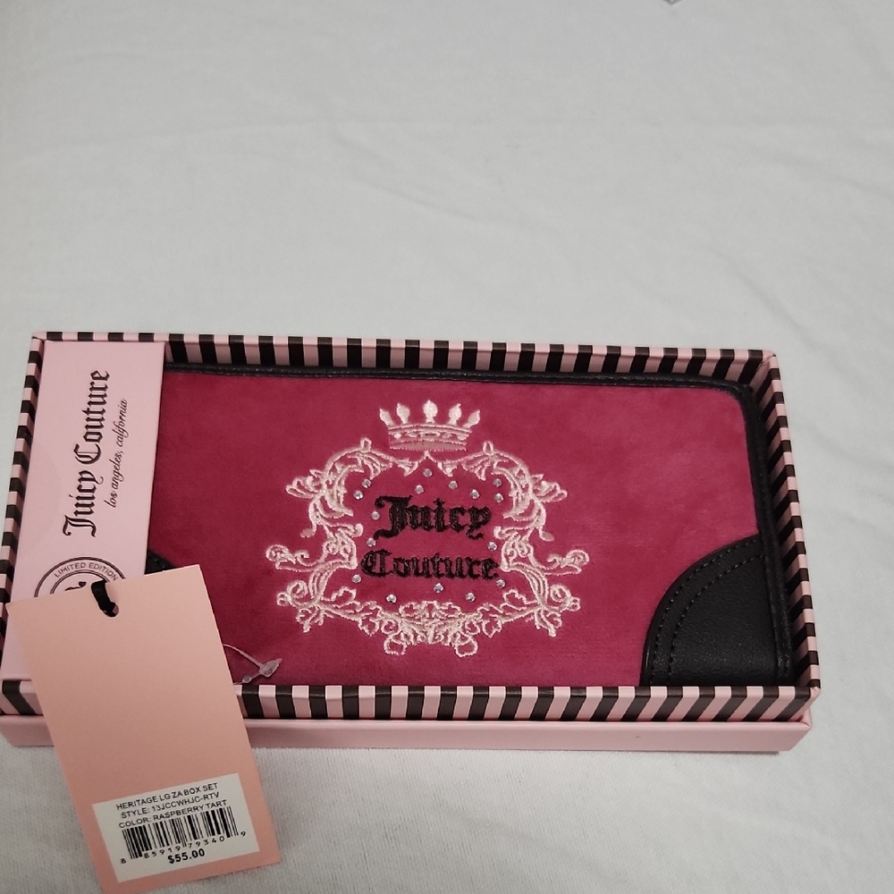 Juicy Couture Raspberry Tart Wallet with Black Accents
